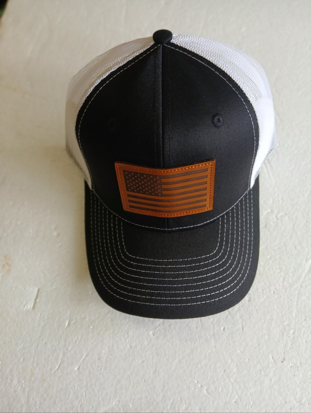 Black Hat With White Mesh Back